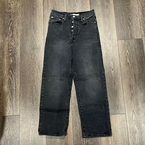 ribcage ankle straight black levi jeans
